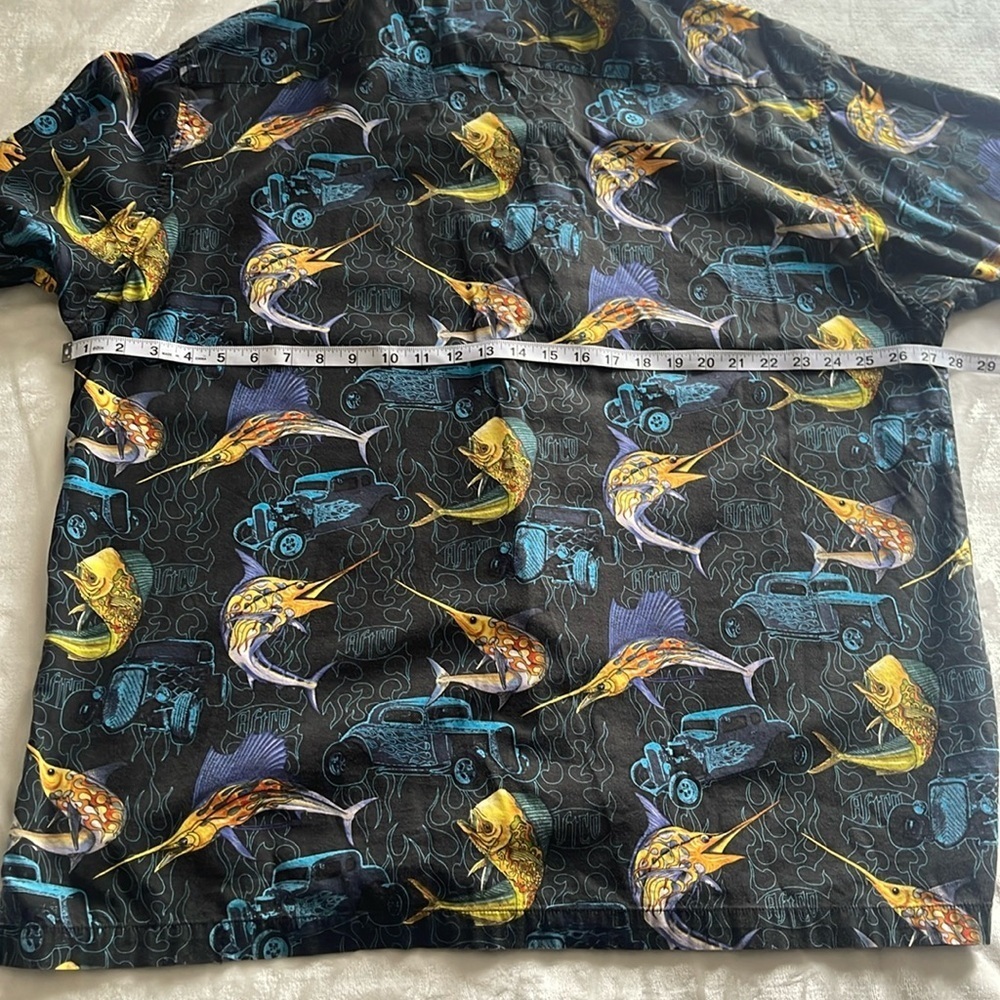 Vintage Bluewater AFTCO Sword Fish Hot Rod Hawaiian Short Sleeve Shirt 2XL - Picture 5 of 8